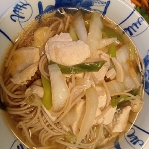 あっさり♪野菜たっぷり♪鶏肉と白菜のお蕎麦^_^